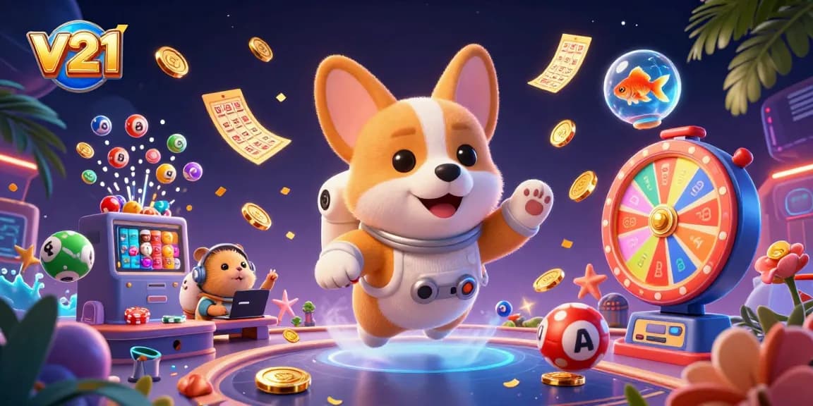 v21 menawarkan pengalaman kasino dengan corgi angkasawan dan atmosfer luar angkasa yang menawan.