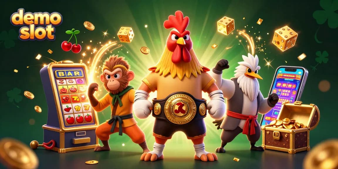 Win big with demo slot illustration showcasing exciting characters and jackpot elements!