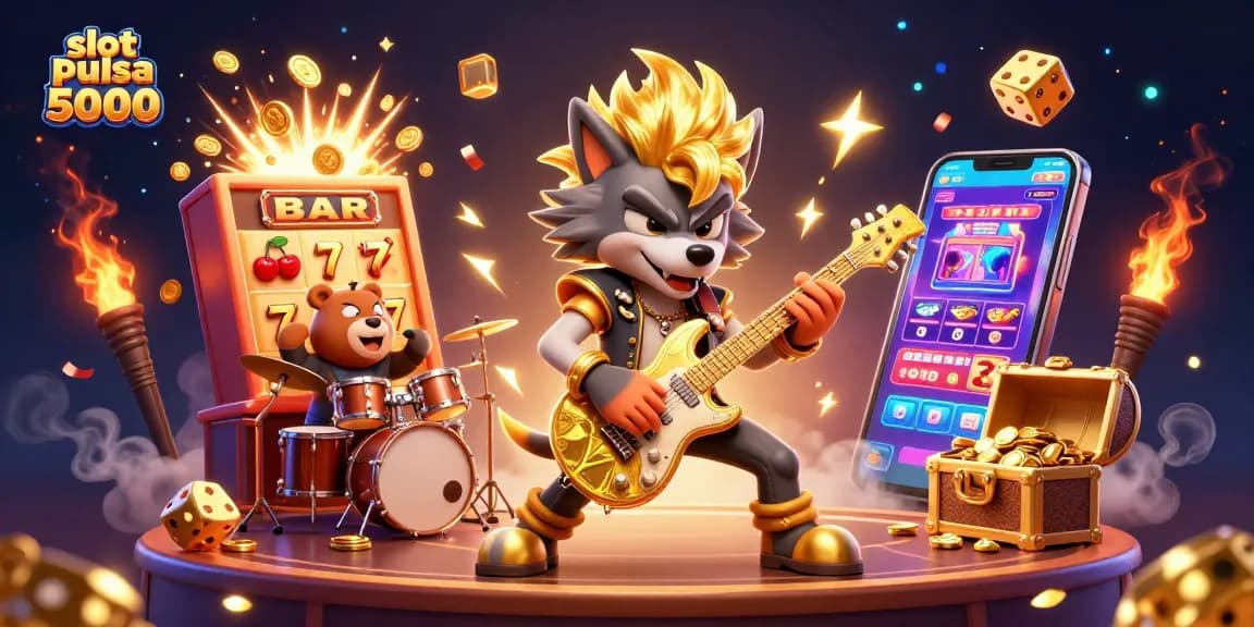 Mainkan slot pulsa 5000 dengan mesin slot yang mengeluarkan koin jutaan dan jackpot warna-warni di kasino.