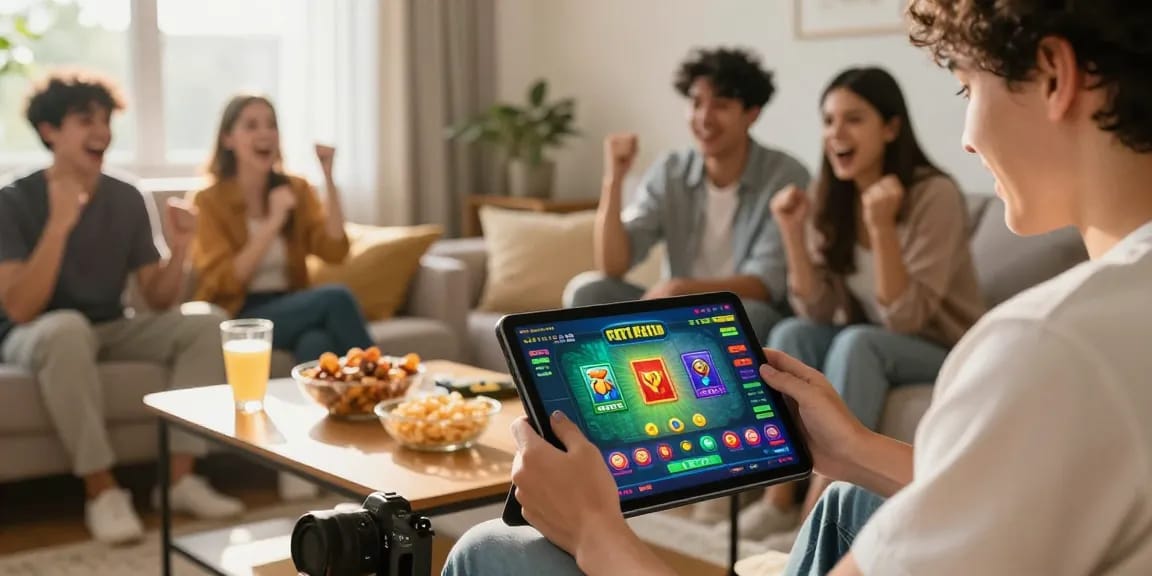 Young adult enjoying Teen Patti Gold gaming experience, inviting atmosphere for players to get the app.
