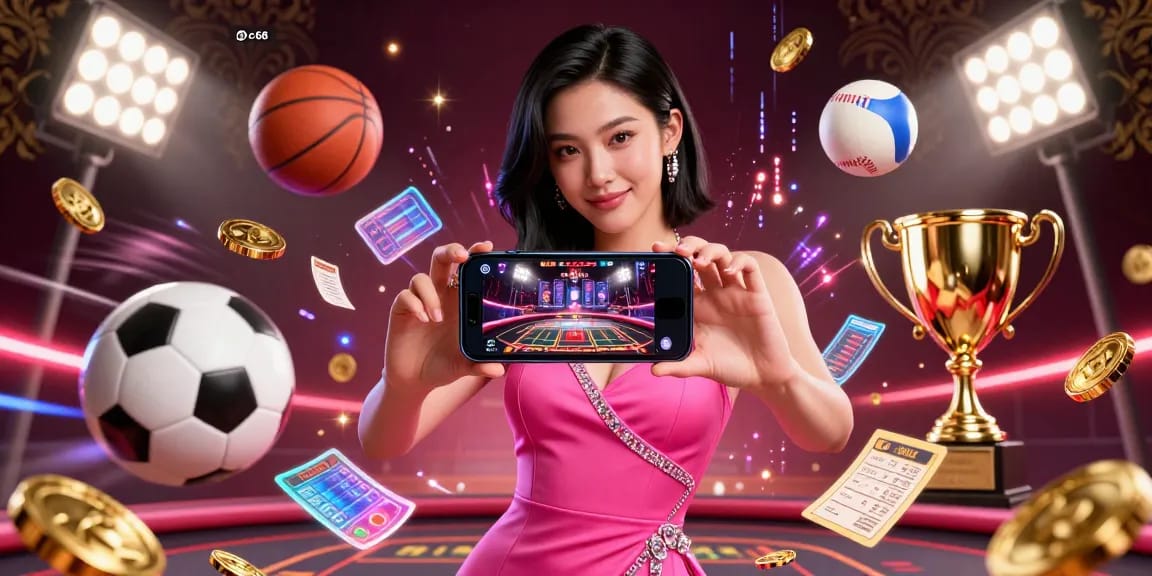 Experience the excitement of c168 with a stunning Asian woman engaging in a live dealer casino game.
