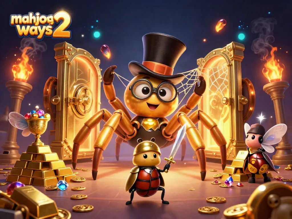 Engage in the action of Mahjong Ways 2 as golden treasures burst forth from vaults in a vibrant casino scene.