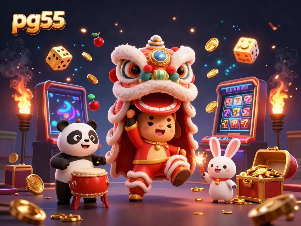 Experience thrilling gameplay at pg55 with vibrant characters and dynamic casino elements.