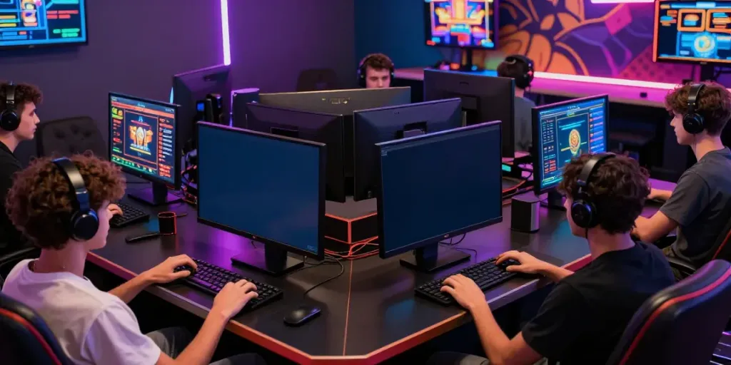 Players enjoying the bro138 gaming hub with vibrant slots and engaging interfaces.