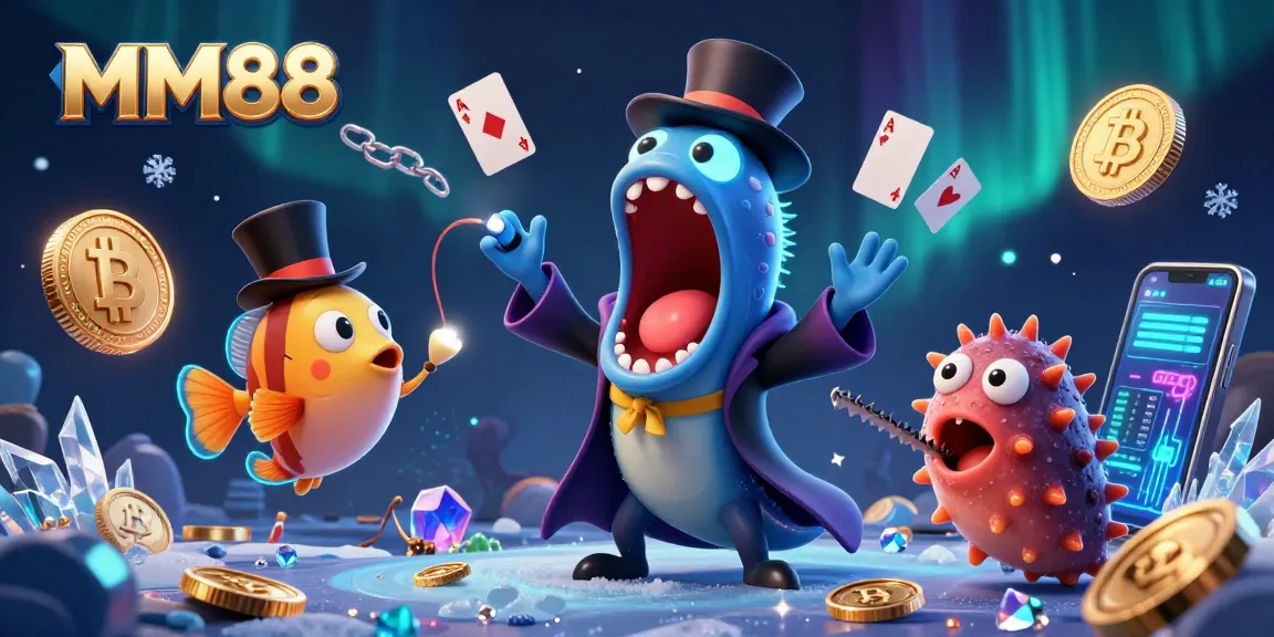 Engage with MM88 as a magical deep-sea gambling experience filled with vibrant casino elements.