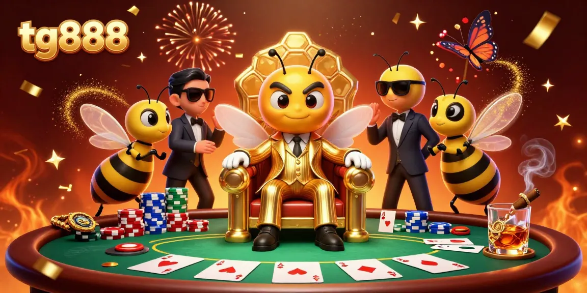 Experience thrilling poker action with tg888's vibrant 3D casino scene featuring a mob boss and magical characters.