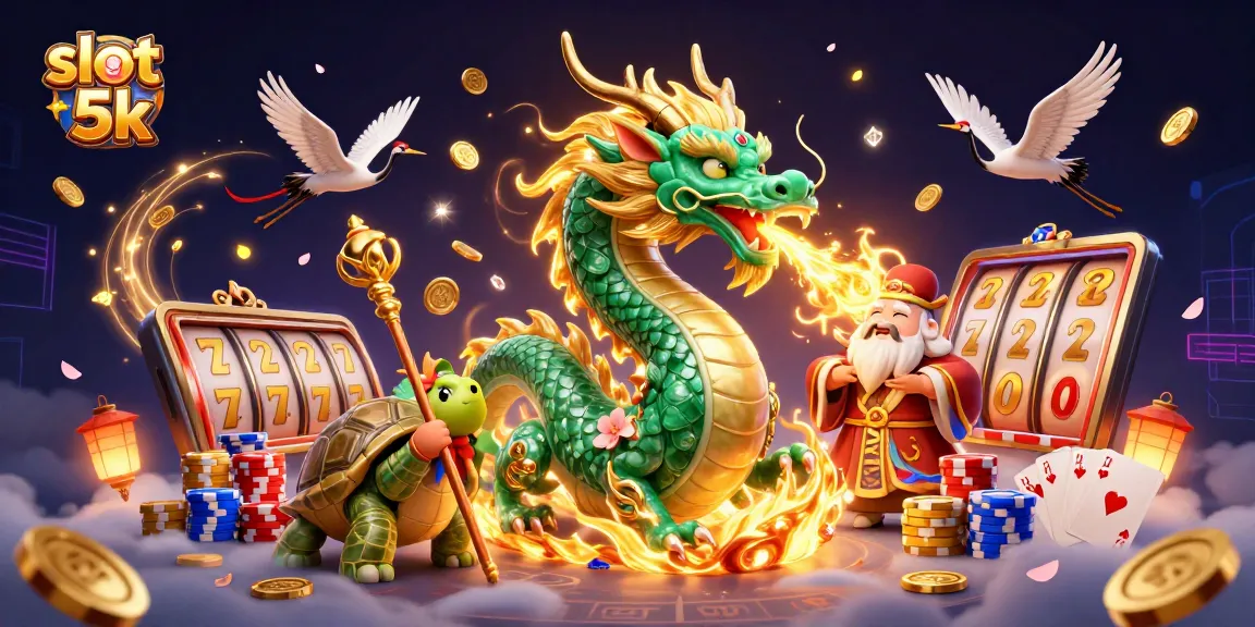 Spin the slot 5k reels and explore thrilling wins with this vibrant casino illustration.