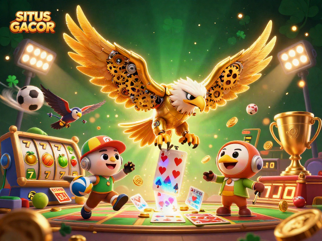 Engage in high-stakes gaming at SITUS GACOR with a captivating 3D casino scene featuring dynamic characters and thrilling elements.