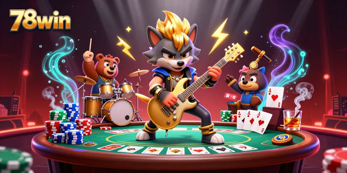 Experience thrilling gameplay at 78win with exciting poker chips and vibrant gaming atmosphere.