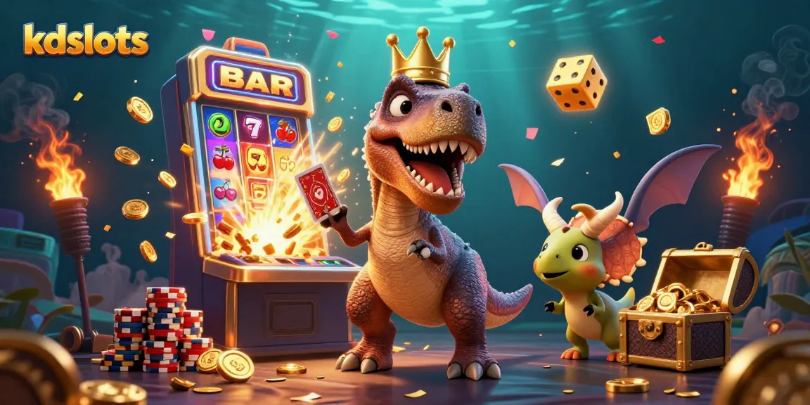 Experience kdslots gaming with vibrant characters and thrilling jackpot action in this dynamic illustration.