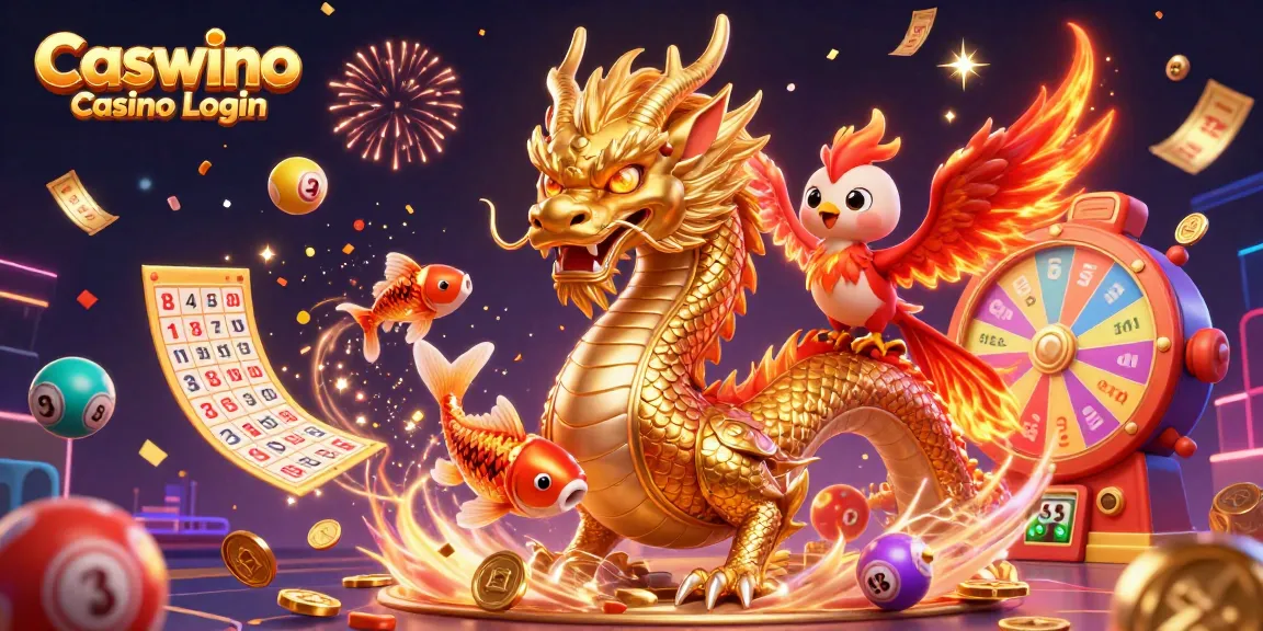 Experience the thrill of Caswino Casino Login with a vibrant scene of games and winning elements