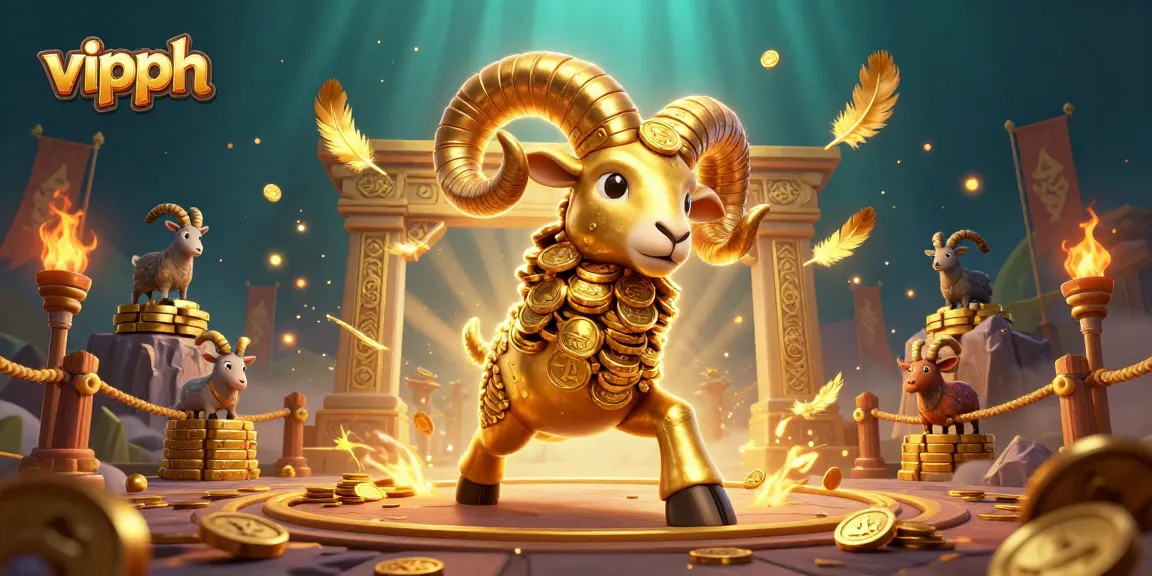 Join the excitement at vipph with golden ram and dynamic gaming elements in a vibrant casino scene.