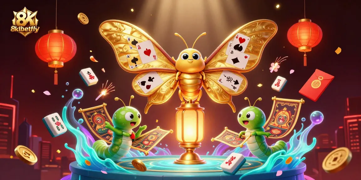Experience thrilling wins at 8xbetfly with an extravagant casino scene filled with vibrant gaming elements.