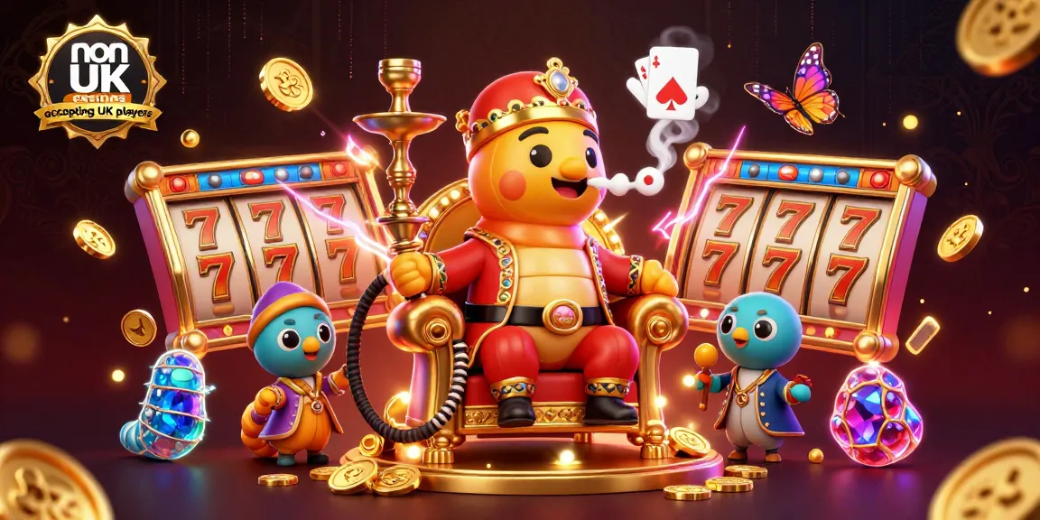 Experience the allure of non UK casinos accepting UK players featuring colorful slot reels and vibrant symbols.