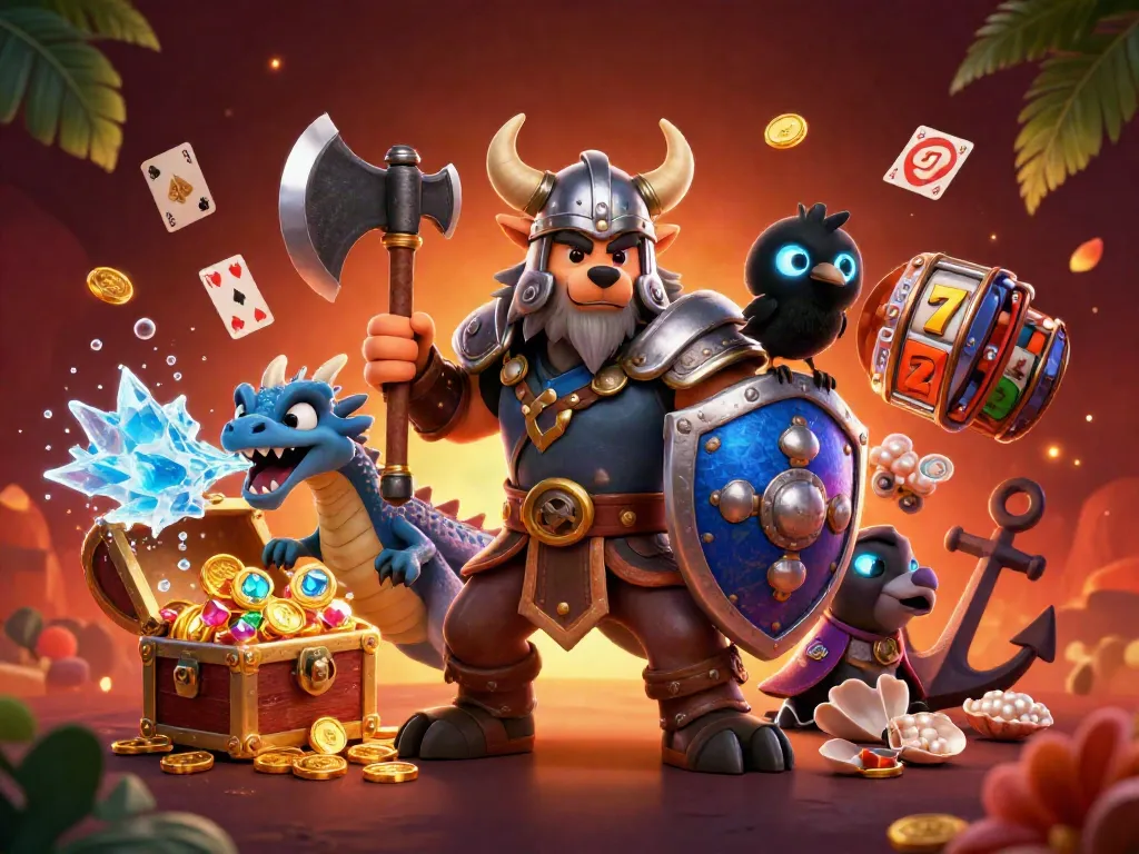 Experience the excitement of nz online casino with a Viking warrior, dragon, and treasures in an immersive scene