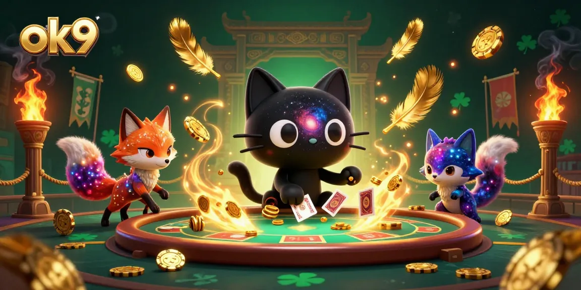 Spin the reels at OK9's cosmic casino for winning chips and colorful galactic fun.