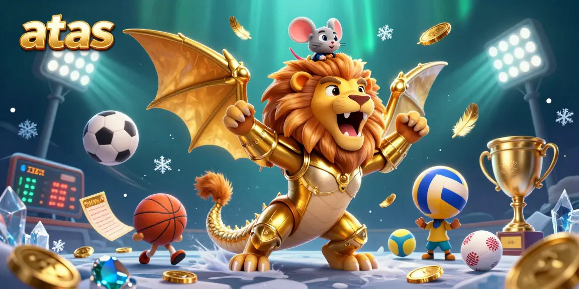 Win big with the atas online casino, showcasing exhilarating sports betting action amidst golden graphics.