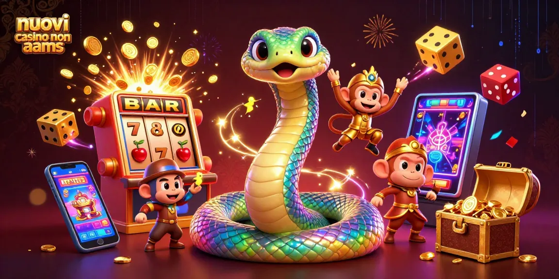 Vivi un'azione emozionante presso i nuovi casino non AAMS con una scena vivace di giochi e personaggi.