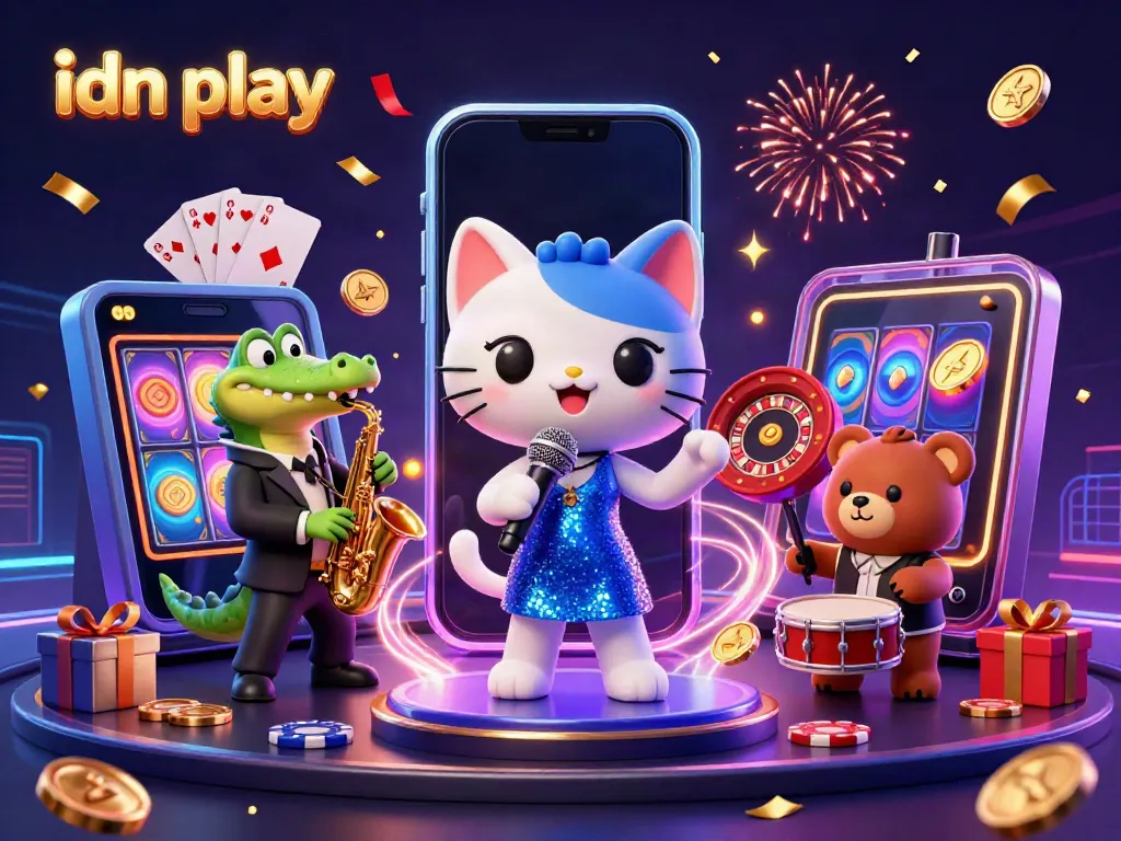 Engage with exciting idn play games, featuring lively characters and vibrant casino elements
