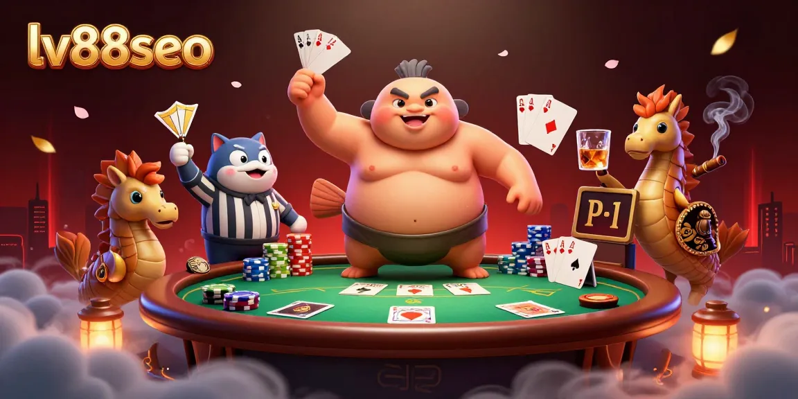 Experience thrilling gaming action with lv88seo's vibrant casino illustration featuring exciting characters.