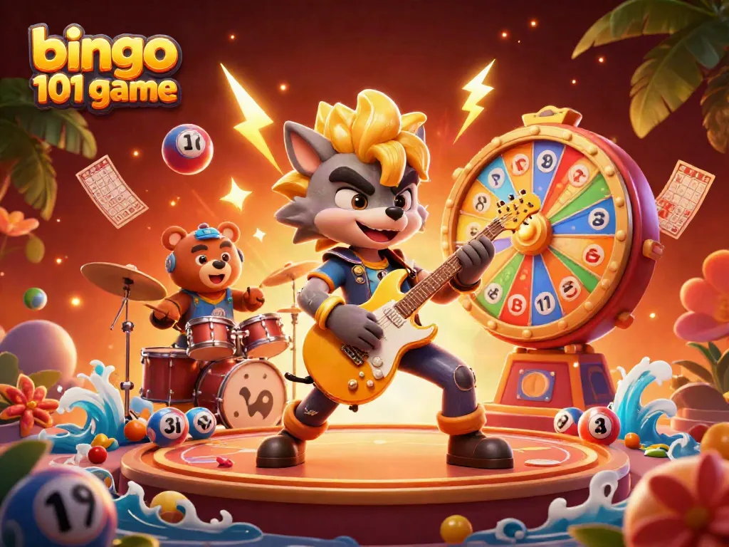 Rasakan keseruan permainan bingo 101 game dengan karakter pemenang dan elemen permainan yang menarik