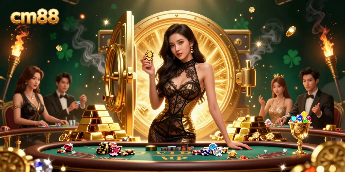 Experience high-stakes gaming at cm88 with glamorous baccarat, gold treasures, and exclusive ambiance.