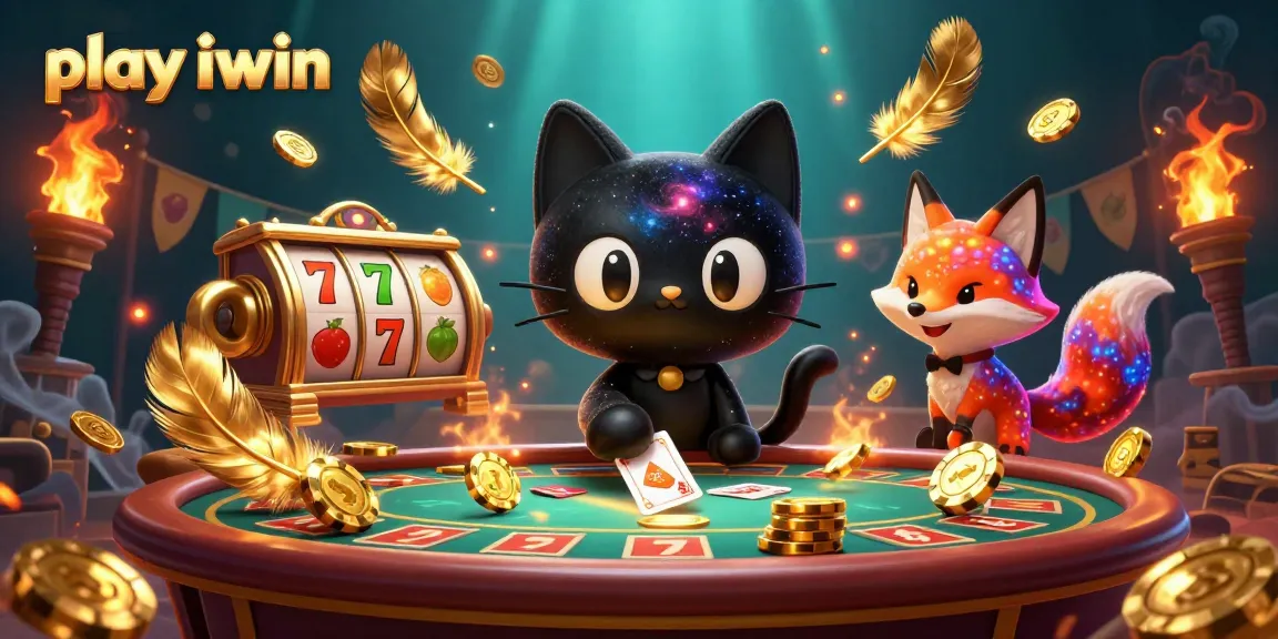 Play iwin at a vibrant cosmic casino table with swirling elements and dynamic characters.