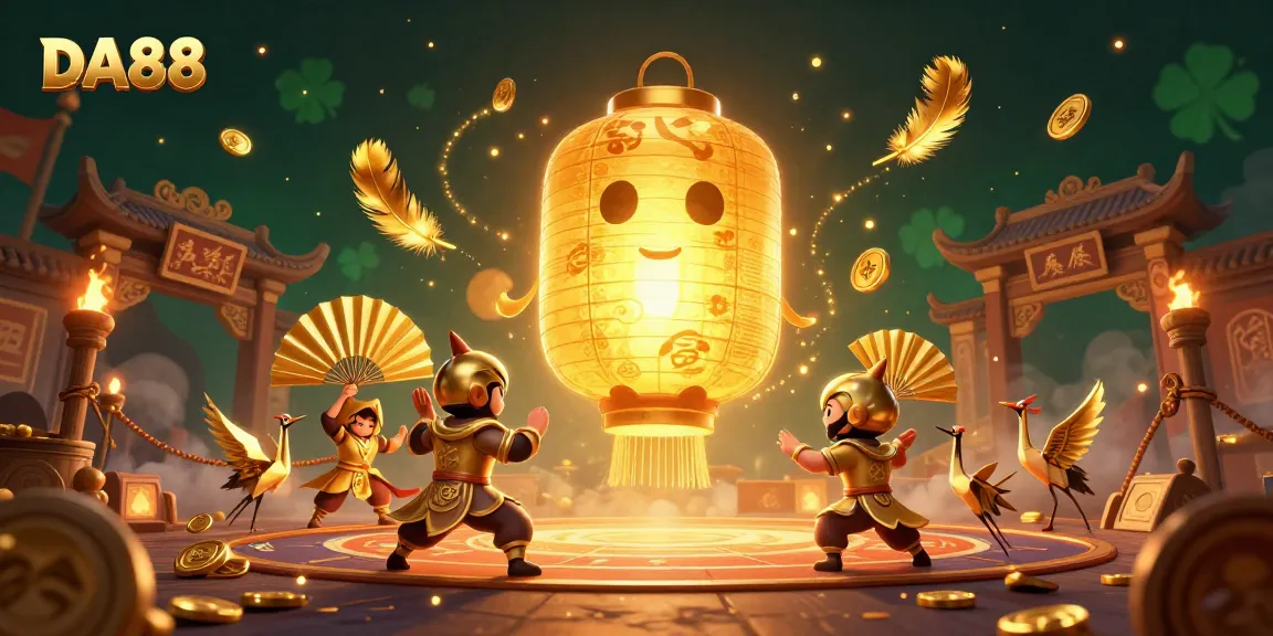 Experience the magic of DA88 with vibrant 3D illustration capturing a night market casino scene.
