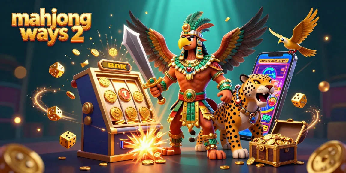 Experience mahjong ways 2 with a vibrant slot machine exploding coins and a colorful casino game lobby, embodying thrilling gameplay.