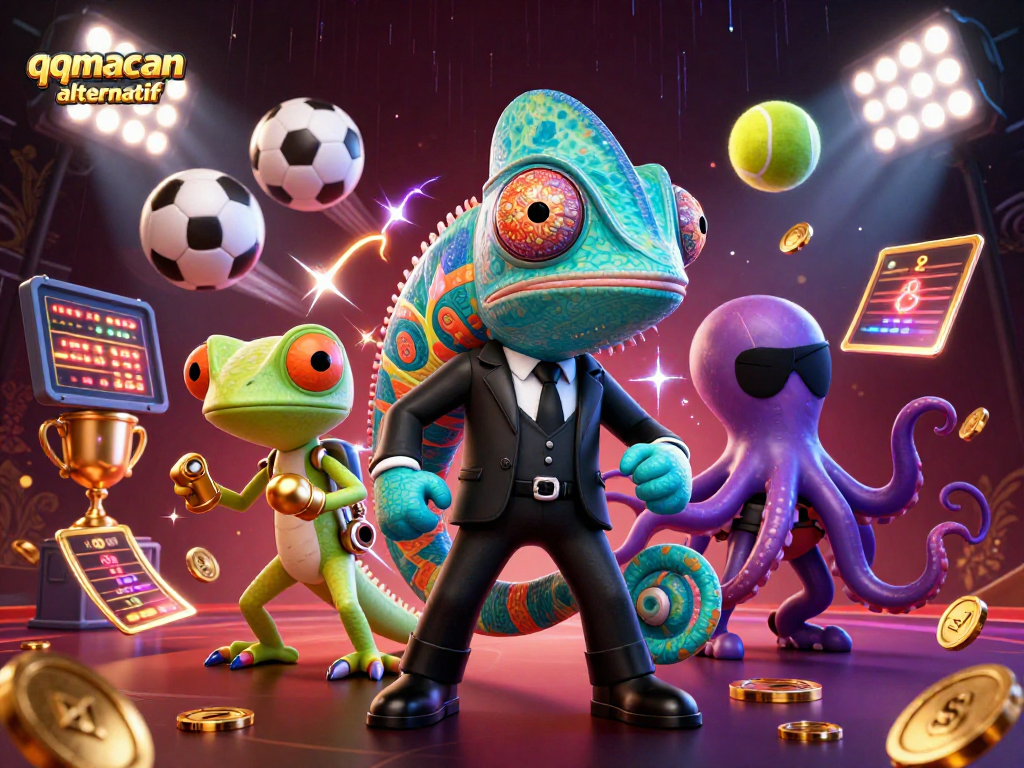 Experience thrilling adventures with the chameleon in qqmacan alternatif amidst dynamic sports betting elements.
