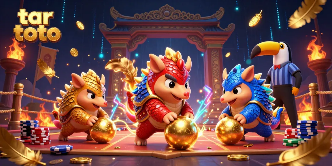 Experience the excitement of tar toto with rival pangolins competing in a thrilling casino scene full of action.