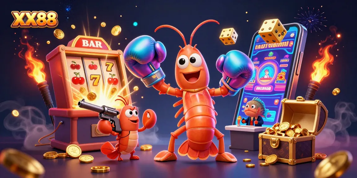 Win big with XX88 as vibrant characters and thrilling casino elements combine in this exciting illustration.