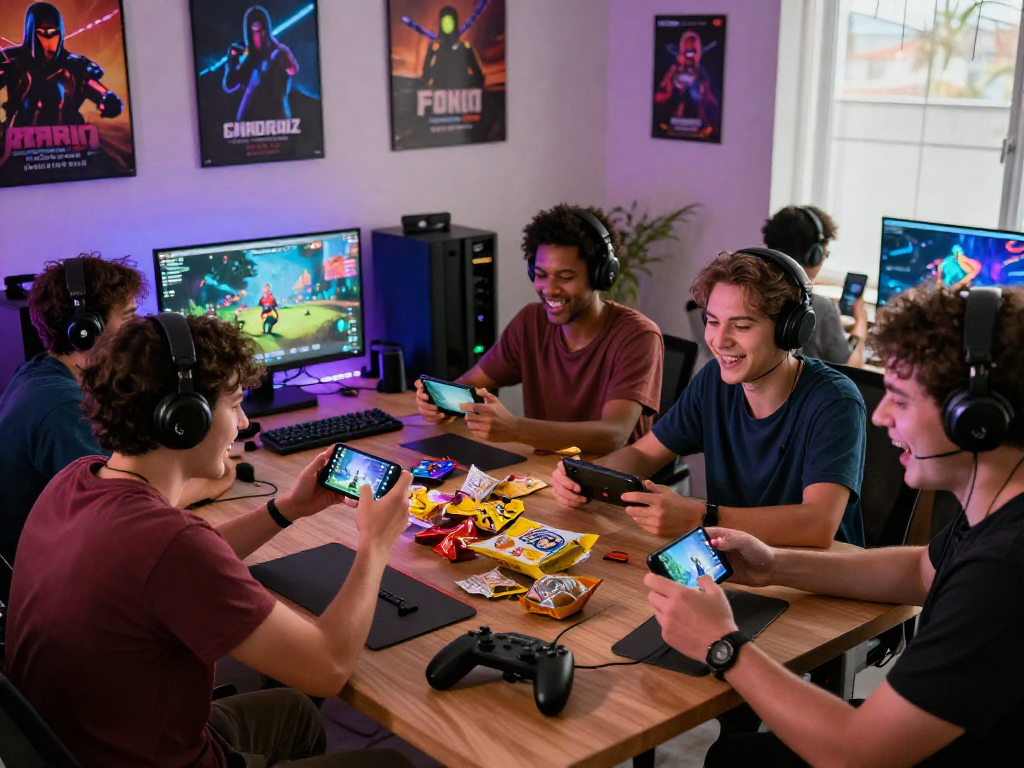 Experience the excitement of mind control porn games in a vibrant gaming environment filled with players and digital interaction.
