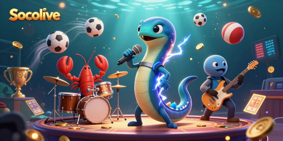Socolive offers an exciting underwater casino experience with vibrant sports elements and animated characters.