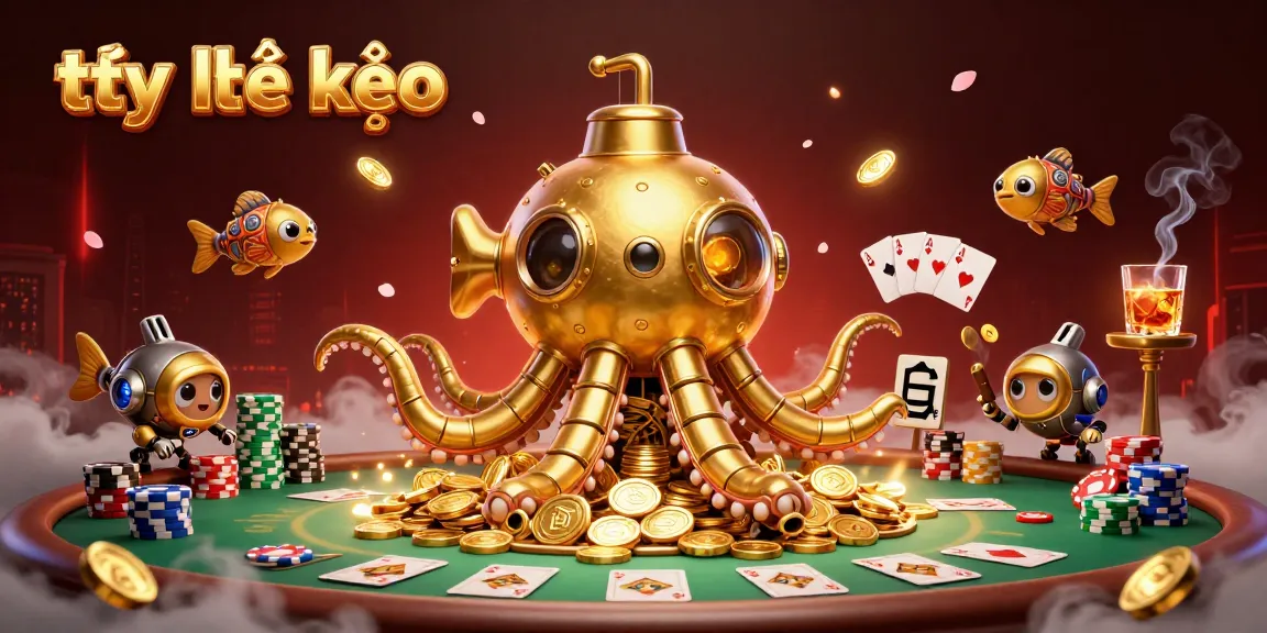 Bet on tỷ lệ kèo with a vibrant 3D casino scene showcasing themed gambling elements.