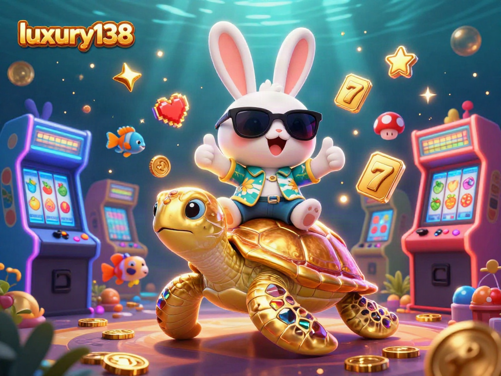 Raih kemenangan di luxury138 dengan kelinci beruntung dan penyu emas di kasino 3D.