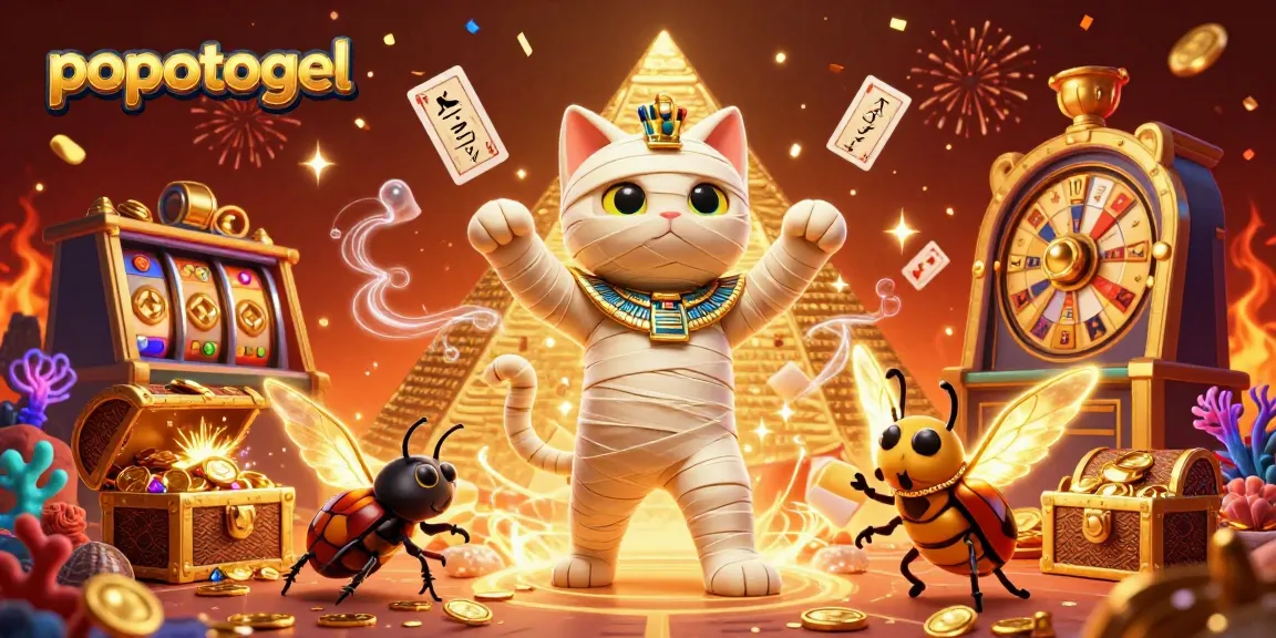 Experience popotogel's exciting atmosphere with vibrant casino elements and captivating characters.