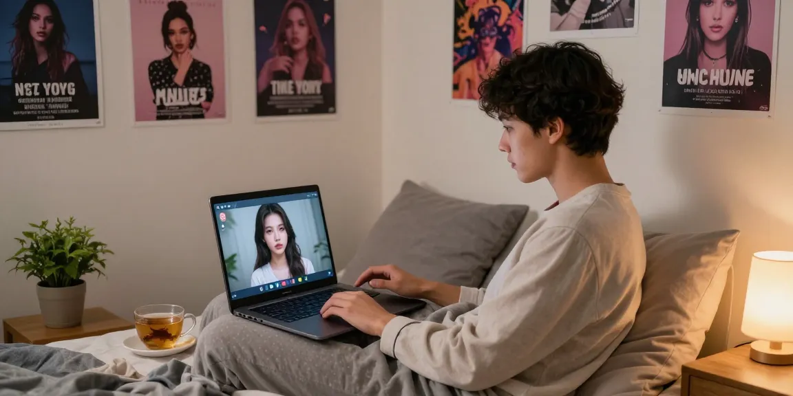 Engaging in an NSFW AI chat within a cozy, modern bedroom setting.