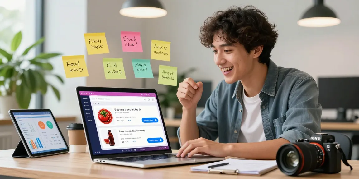 Engaged user interacting with spicy AI chatbot on modern workspace.