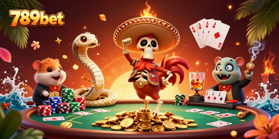 Engage with the exciting world of 789bet as characters celebrate winnings during an epic casino party.