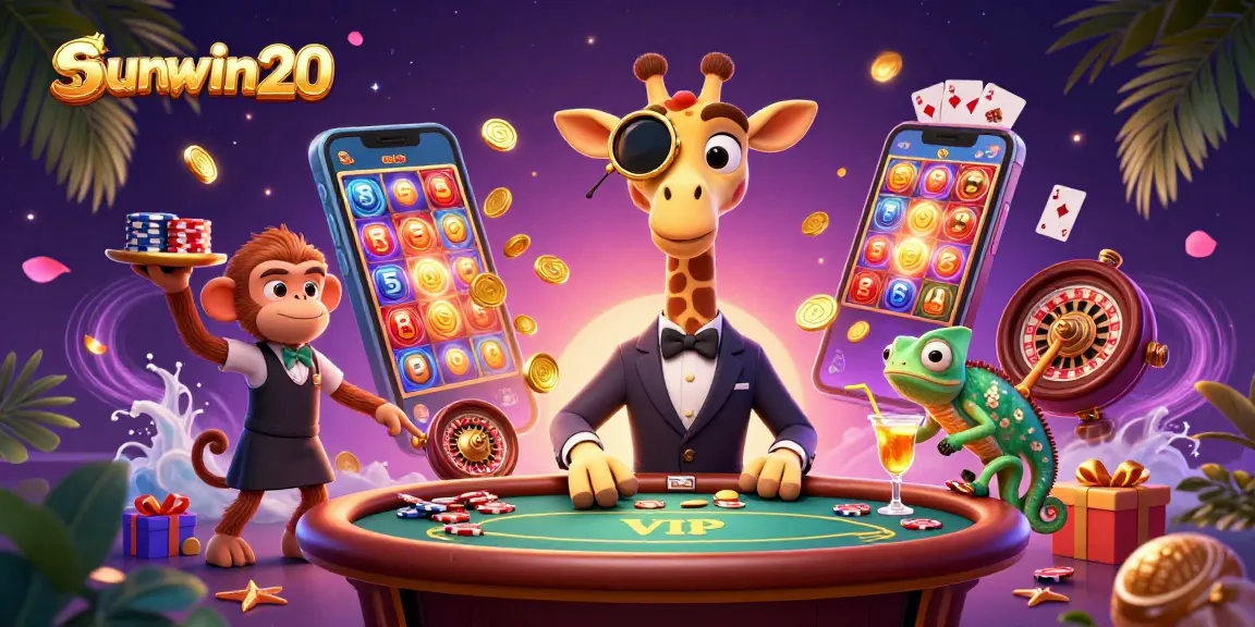 Experience the thrill of gambling with sunwin20 as a high-roller giraffe dominates the casino scene.