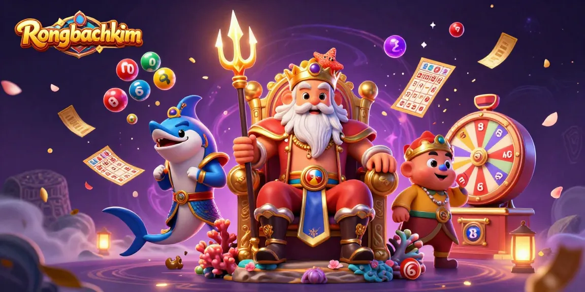 Play and win with Rongbachkim lottery features in a vibrant 3D scene of gaming excitement.