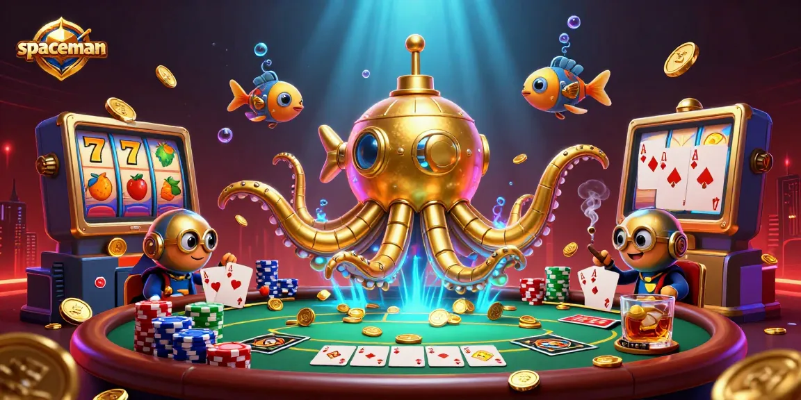 Spaceman slot adventure featuring golden kraken and poker elements for a thrilling gameplay experience.