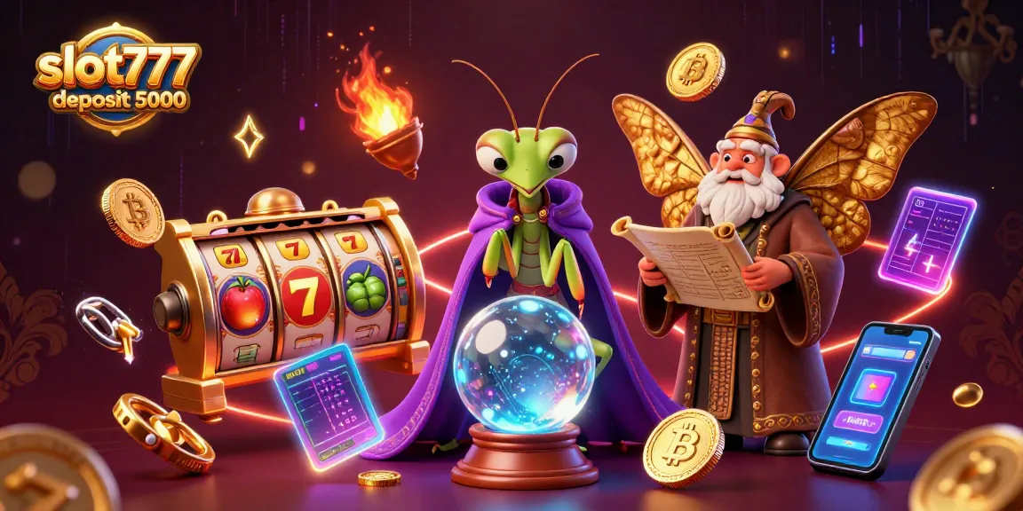 Experience the excitement of slot777 deposit 5000 with vibrant characters and gaming elements in a magical setting.