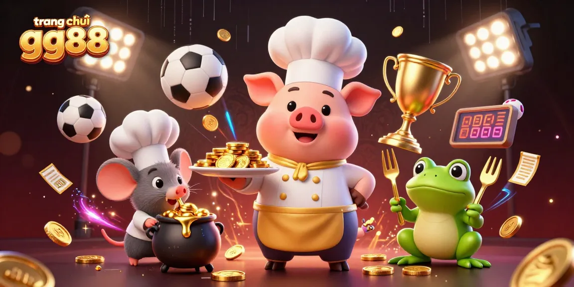 Experience the vibrant gaming scene on trang chủ gg88 with cartoon characters engaging in lively casino activities.