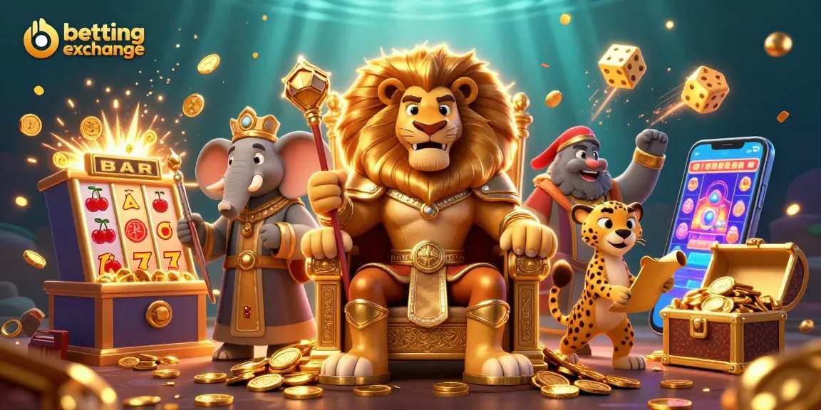 Experience the excitement of betting exchange through an engaging gaming scene featuring vibrant characters and casino elements.