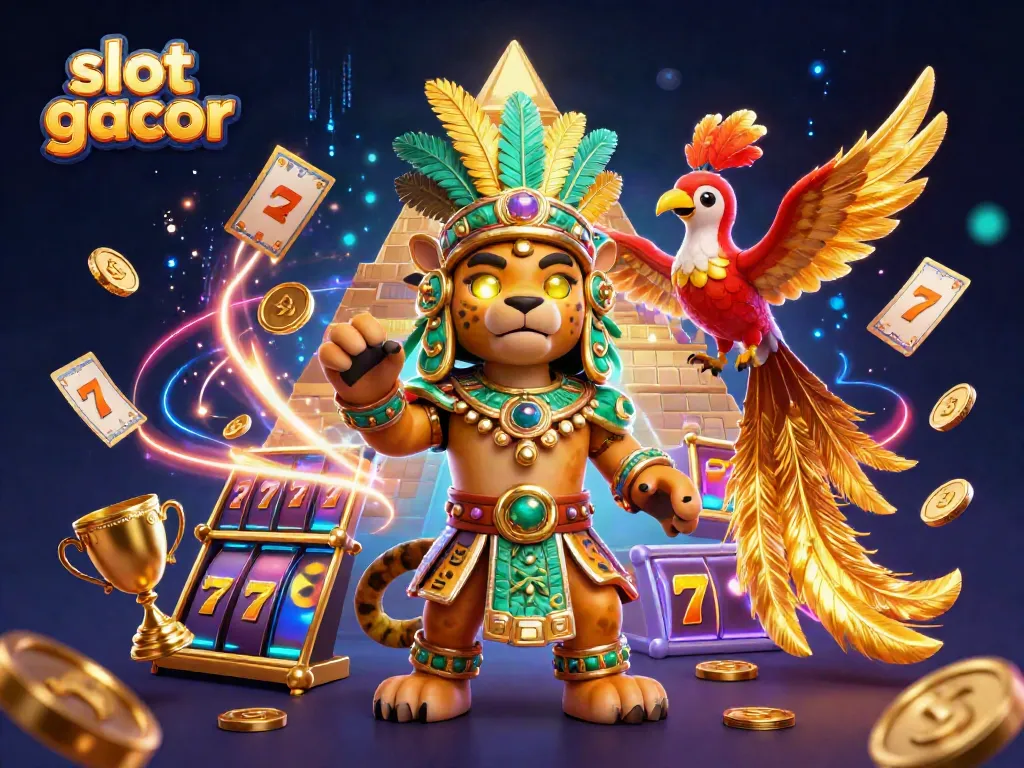 Slot gacor mengundang pemain untuk merasakan pengalaman jackpot dalam ilustrasi 3D yang penuh warna.