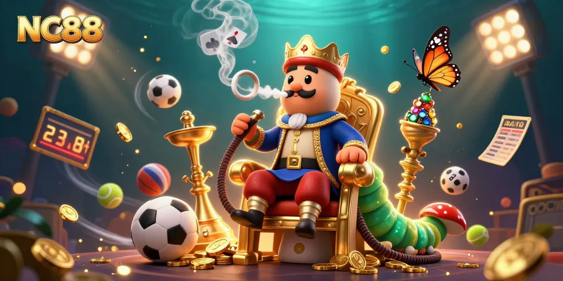 Experience the thrilling action at NC88 with a vibrant 3D casino scene featuring games, sports, and rewards.