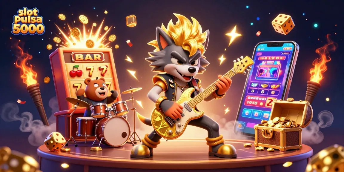Mainkan slot pulsa 5000 dengan mesin slot yang mengeluarkan koin jutaan dan jackpot warna-warni di kasino.