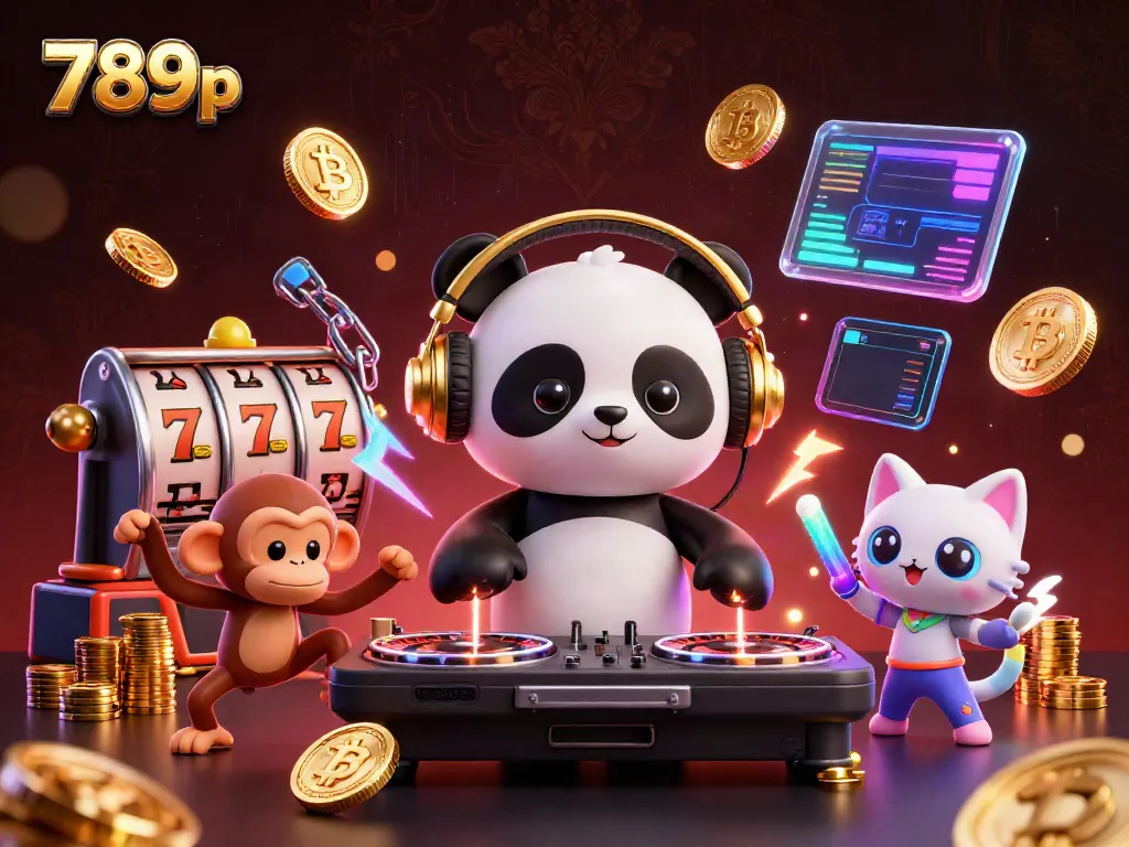 Experience thrilling gaming at 789p with a vibrant and dynamic casino-themed 3D illustration.